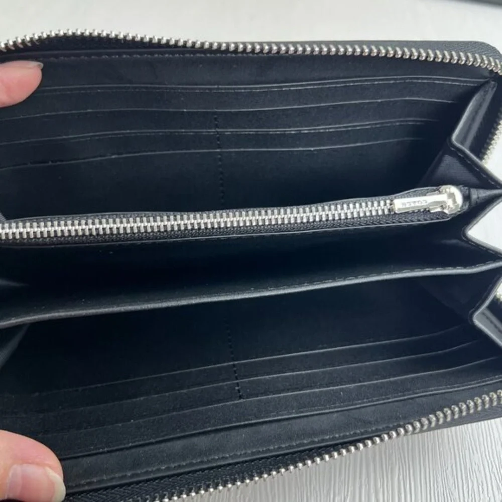 Coach Brown and Black Wallet with Dog Print
